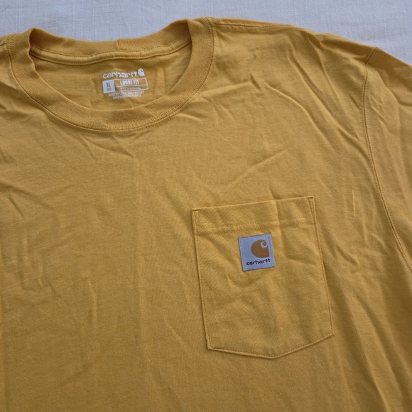 Carhartt Men's Mustard Yellow/Gold Pocket T-Shirt XL Tall - Picture 2 of 8